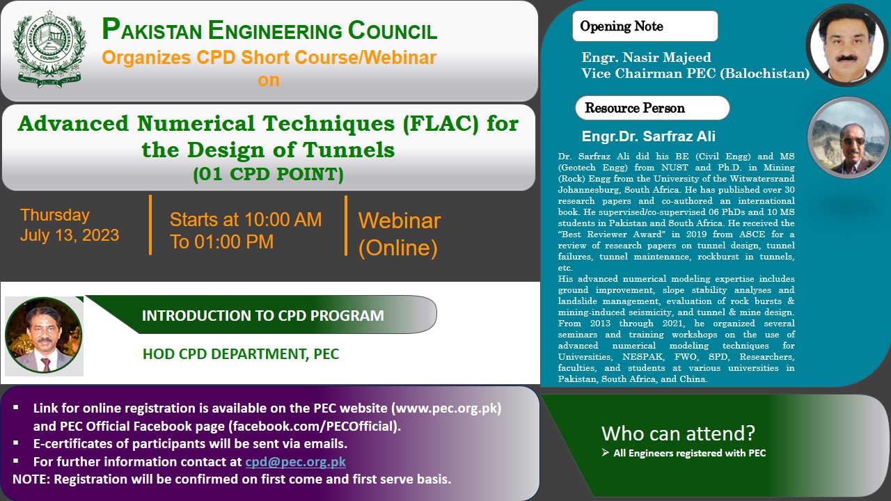 CPD Upcoming Courses Pakistan Engineering Council - PEC